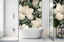 Fototapeta do łazienki białe kwiaty 23076 Naklejkomania - zdjecie 1 - miniatura