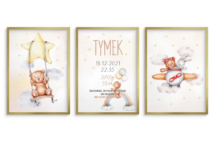 Zestaw trzech plakatów z metryczką, metryczka MT010 - zdjęcie 2