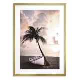 Plakat na ścianę  łódka na plaży - łódka przy palmie plaża 91041 Naklejkomania - zdjecie 3 - miniatura