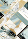 Panel szklany do łazienki Elegancka geometryczna abstrakcja marmurowa ze złotem i szarościami 93034 Naklejkomania - zdjecie 2 - miniatura