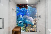 Panel szklany ozdobny do łazienki podwodny świat 23078 Naklejkomania - zdjecie 1 - miniatura