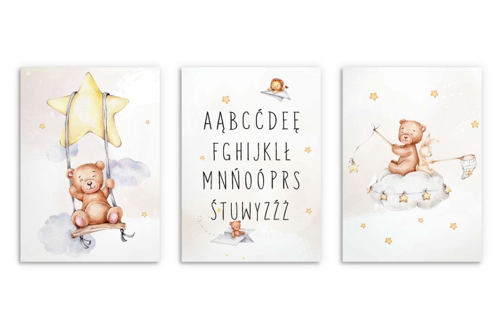 Zestaw trzech plakatów plakaty na ścianę podniebna podróż KD066 - zdjęcie 5