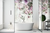 Panel szklany do łazienki delikatne kwiaty 23084 Naklejkomania - zdjecie 1 - miniatura