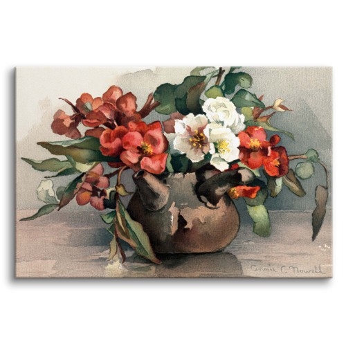 Obraz na płótnie Kwiaty w dzbanku - reprodukcja malarstwa A. C. Nowell 92160 Naklejkomania - zdjecie 1