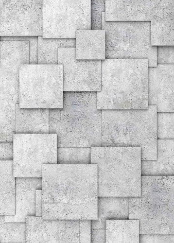 Panel szklany do łazienki Surowa szara geometria - betonowe kwadraty w indtustrialnym stylu  93029 - zdjęcie 2