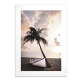 Plakat na ścianę  łódka na plaży - łódka przy palmie plaża 91041 Naklejkomania - zdjecie 4 - miniatura
