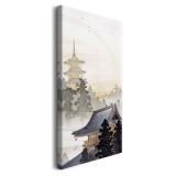 Obraz na ścianę Pagoda i tęcza - reprodukcja japońskiego krajobrazu, Ohara Koson 92165 Naklejkomania - zdjecie 2 - miniatura