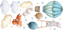 Naklejki dla dzieci podniebna przygoda królików i wiewiórki 22071 Naklejkomania - zdjecie 2 - miniatura