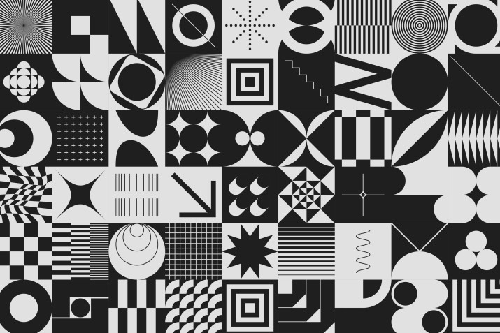 Fototapeta geometryczna monochromatyczna młodzieżowa 50024 - zdjęcie 2