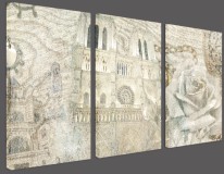Tryptyk Notre Dame: architektoniczna abstrakcja 32297 Naklejkomania - zdjecie 3 - miniatura