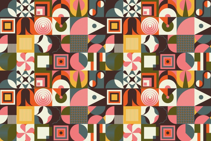 Fototapeta młodzieżowa geometryczna kolorowa mozaika 50049 - zdjęcie 2
