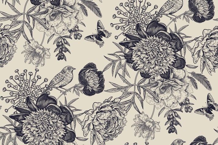 Fototapeta Botaniczna ilustracja w beżu 50074 - zdjęcie 2