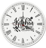 Zabawny zegar ścienny do kuchni Moja kuchnia, moje zasady - cytat, hasło Z055 Naklejkomania - zdjecie 1 - miniatura