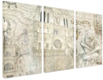 Tryptyk Notre Dame: architektoniczna abstrakcja 32297 Naklejkomania - zdjecie 1 - miniatura