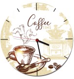 Retro zegar ścienny do salonu, kuchni Coffee time - kawa, młynek, vintage Z054 Naklejkomania - zdjecie 1 - miniatura