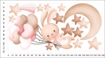 Naklejki dla dzieci na ścianę Beżowy królik - lot z balonikami 32331 Naklejkomania - zdjecie 3 - miniatura
