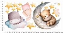 Naklejki dla dzieci na ścianę Pastelowe sny - hipopotam, miś, króliczek 32326 Naklejkomania - zdjecie 3 - miniatura
