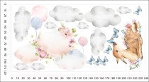 Naklejki dla dzieci na ścianę Sarenka i motylki w chmurach 32340 Naklejkomania - zdjecie 3 - miniatura