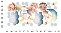 Naklejki dla dzieci na ścianę Wróżki tańczące w chmurkach 32317 Naklejkomania - zdjecie 3 - miniatura
