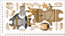 Naklejki dla dzieci na ścianę indiańskie zwierzątka i pióra boho 32259 Naklejkomania - zdjecie 3 - miniatura