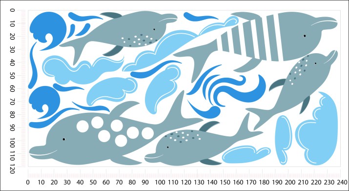 Naklejki dla dzieci na ścianę Graficzne delfinki 32308 - zdjęcie 4