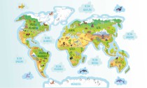 Edukacyjna maskownica na grzejnik Mapa świata: poznajemy zwierzęta 7669 Naklejkomania - zdjecie 2 - miniatura