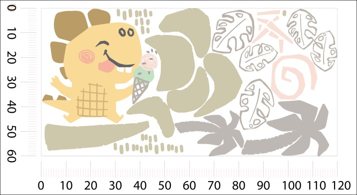 Naklejki dla dzieci na ścianę Zabawny dinozaur latem 32303 - zdjęcie 3