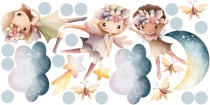 Naklejki dla dzieci na ścianę Wróżki tańczące w chmurkach 32317 Naklejkomania - zdjecie 2 - miniatura