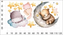 Naklejki dla dzieci na ścianę Pastelowe sny - hipopotam, miś, króliczek 32326 Naklejkomania - zdjecie 2 - miniatura