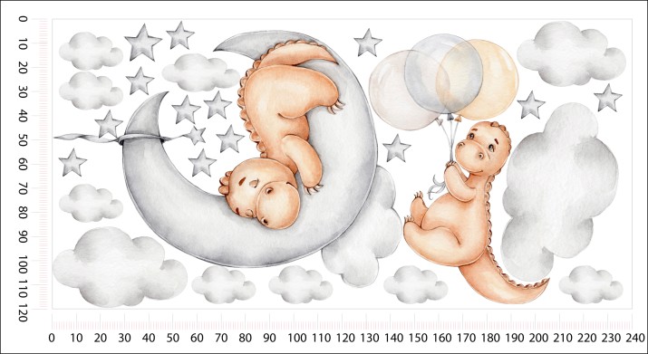 Naklejki dla dzieci na ścianę Dinozaury i nocne niebo 32341 - zdjęcie 3
