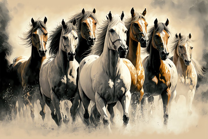 Fototapeta Galop stada koni 32360 - zdjęcie 2