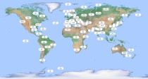 Tablica ferromagnetyczna Mapa świata - ukształtowanie terenu + magnesy Naklejkomania - zdjecie 2 - miniatura