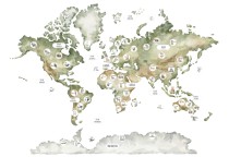 Tablica ferromagnetyczna Akwarelowa mapa świata + zwierzęta świata Naklejkomania - zdjecie 4 - miniatura