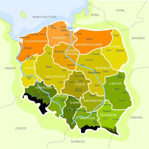 Tablica na magnesy, ferromagnetyczna mapa Polski + magnesy Cuda regionu - zdjęcie 2