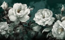 Fototapeta Białe róże i morskie tło 32377 Naklejkomania - zdjecie 2 - miniatura