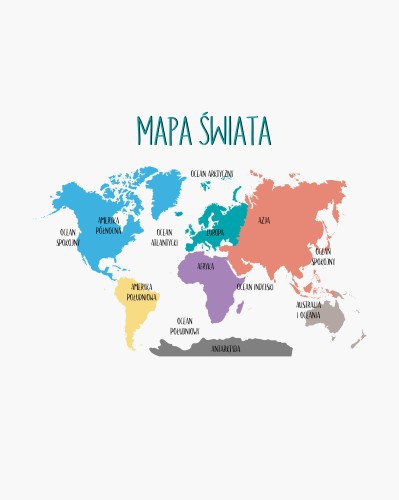 Edukacyjna okleina na szafę - Mapa świata 25101 - zdjęcie 2