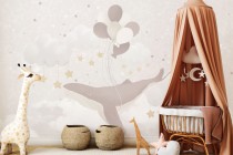 Fototapeta dla dzieci Płynąc przez marzenia - wieloryb i balony 21260 Naklejkomania - zdjecie 1 - miniatura