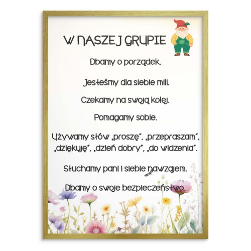 Plakat na ścianę do przedszkola - zasady zachowania, grupa Krasnoludki 25811 - zdjęcie 3