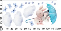 Naklejki dla dzieci Zakochane króliczki - podróż wśród chmurek, gwiazdek i motyli 22072 Naklejkomania - zdjecie 2 - miniatura