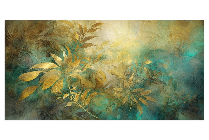 Obraz Złote gałęzie i motywy florystyczne 32483 Naklejkomania - zdjecie 1