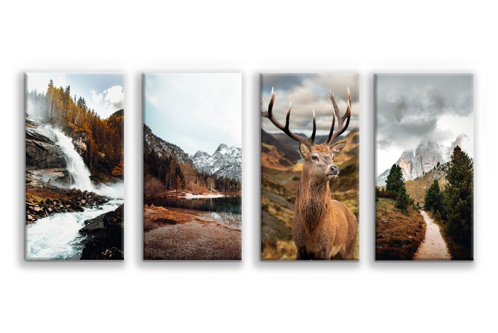 Kompozycja z czterech obrazów Jesień w górach 20750