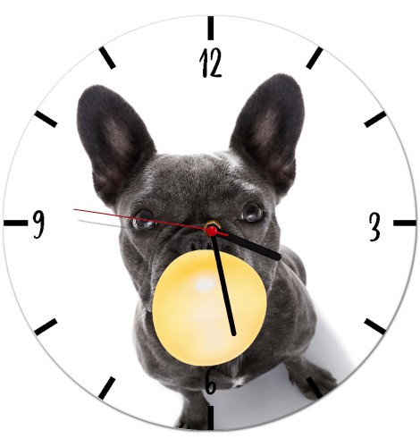 Zabawny zegar ścienny dla dzieci Pies z gumą balonową Z058