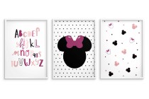 Nowoczesne plakaty dla dziewczynki Alfabet i różowo czarne myszki kd080 Naklejkomania - zdjecie 3 - miniatura