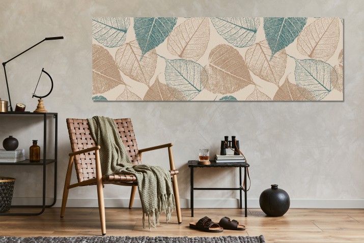 Obraz w estetyce vintage Liście w brązach i zieleni 32488 - zdjęcie 2