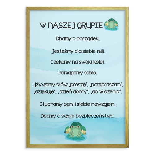 Plakat na ścianę do przedszkola - zasady zachowania, grupa Żabki 25829 - zdjęcie 2
