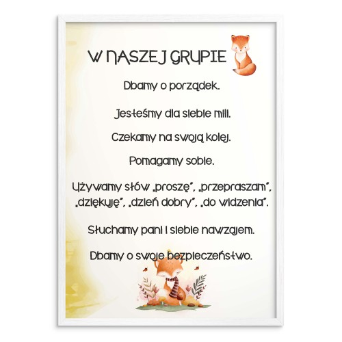 Plakat na ścianę do przedszkola - zasady zachowania, grupa Liski 25814 - zdjęcie 3