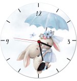 Zegar dla dzieci Zakochane króliczki w błękicie Z064 Naklejkomania - zdjecie 1 - miniatura