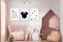Nowoczesne plakaty dla dziewczynki Alfabet i różowo czarne myszki kd080 Naklejkomania - zdjecie 5 - miniatura