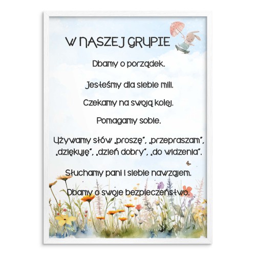 Plakat na ścianę do przedszkola - zasady zachowania, grupa Zajączki 25837 - zdjęcie 3