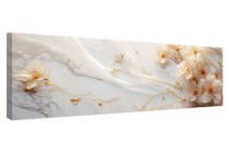 Obraz Biało złote kwiaty na marmurze 32485 Naklejkomania - zdjecie 3 - miniatura